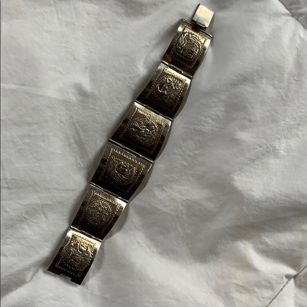 Vintage gold & silver Roman bracelet from Mexico
